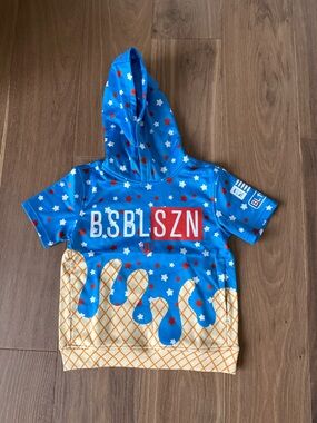 Baseball Lifestyle 101 - BSBL-SZN Short Sleeve Hoodie V2 USA- Size YS- NEW